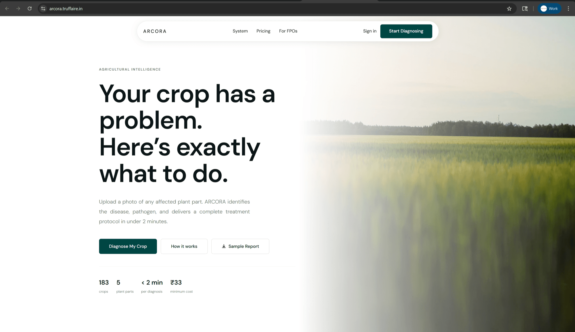 ARCORA agricultural intelligence